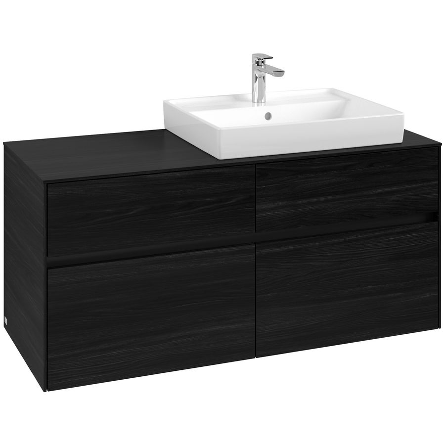 Wastafelonderkast Collaro 1200x548x500mm Black Oak C08300AB