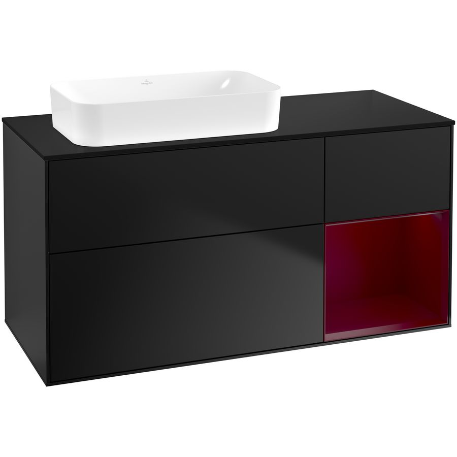 Wastafelonderkast Finion 1200x603x501mm Black Matt Lacquer F692HBPD