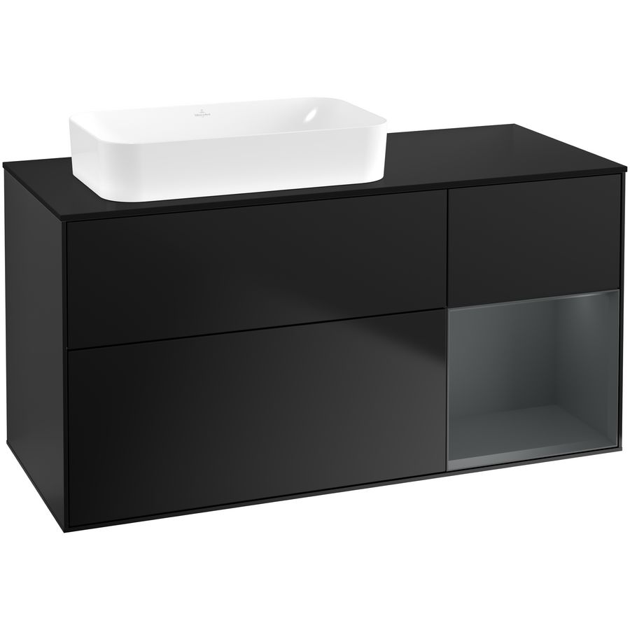 Wastafelonderkast Finion 1200x603x501mm Black Matt Lacquer F692HGPD