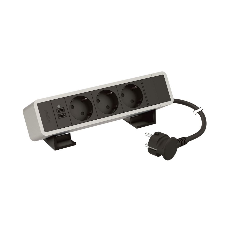 Bureaublok al.zwrt-3 contactdoos+1 USB C+C
