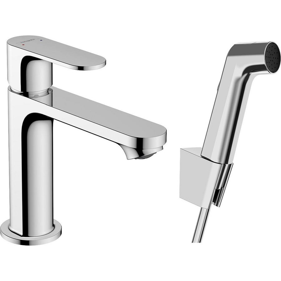 Rebris S 1-hendel wastafelkraan 110 met bidet handdouche en doucheslang 160cm chroom 72215000