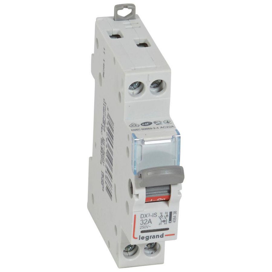 Lastschakelaar DX3 2-polig 32A met lamp VVE=10