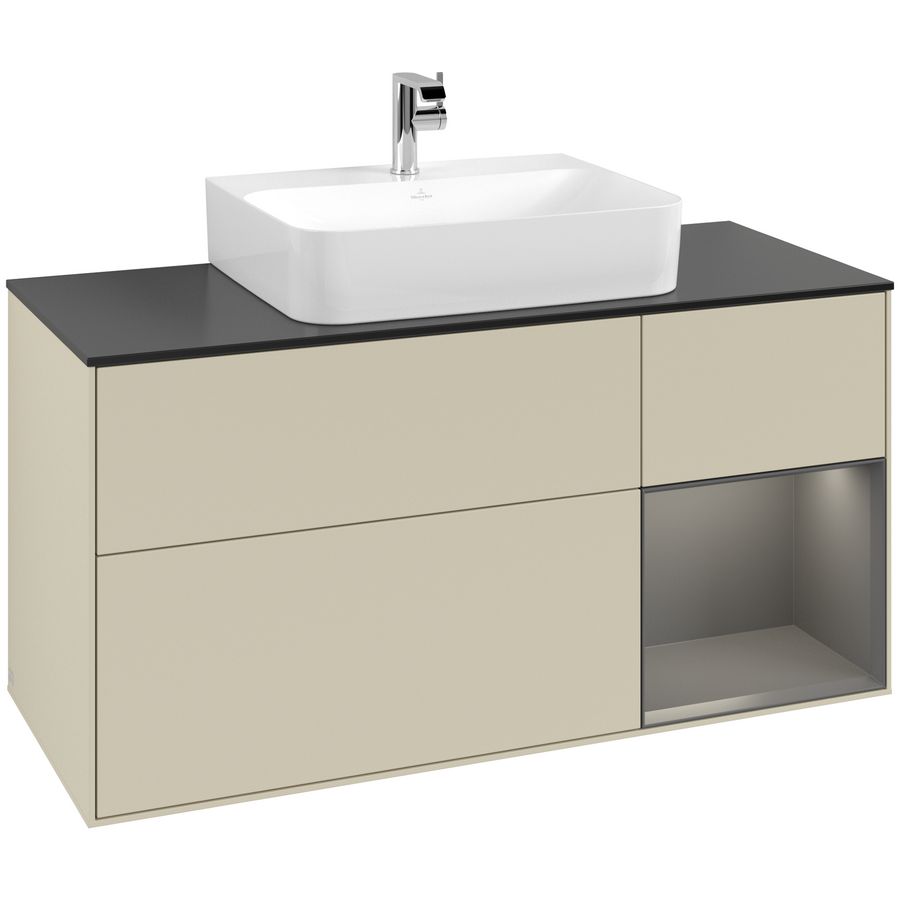 Wastafelonderkast Finion 1200x603x501mm S.Grey Matt Lacquer F172GKHJ