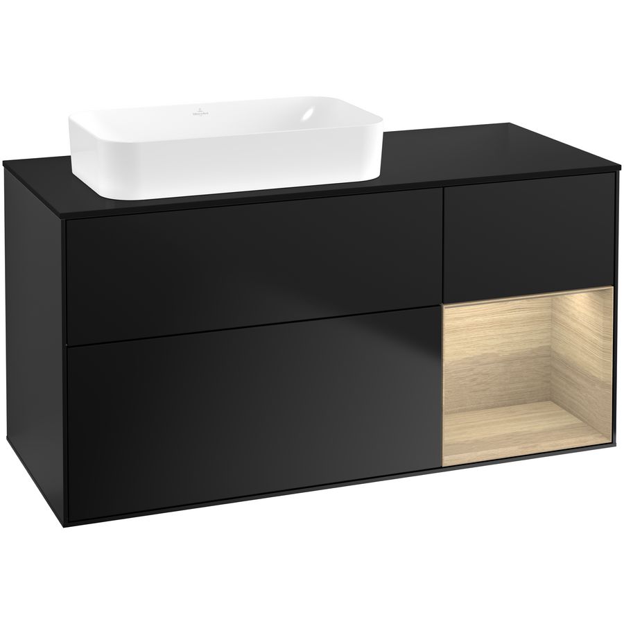 Wastafelonderkast Finion 1200x603x501mm Black Matt Lacquer F692PCPD