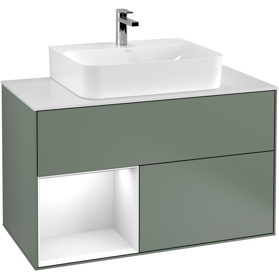 Wastafelonderkast Finion 1000x603x501mm Olive Matt Lacquer F111GFGM