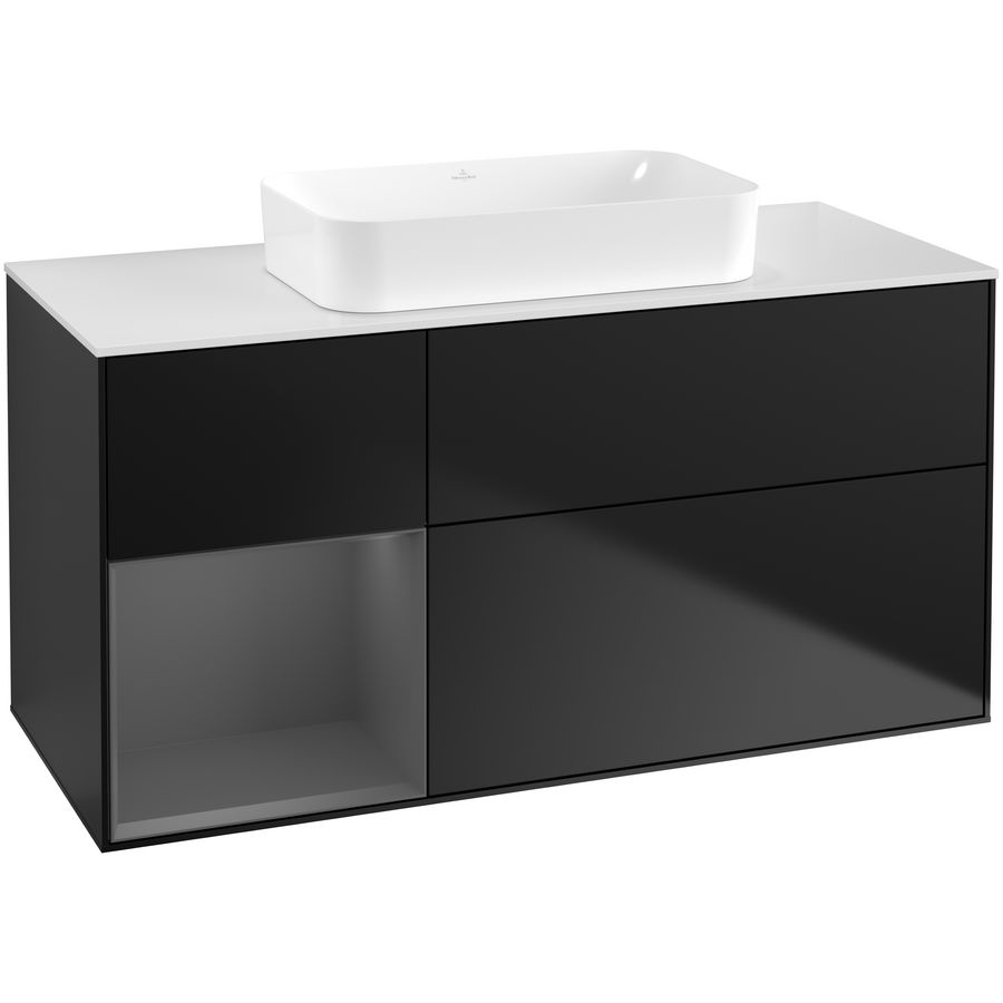 Wastafelonderkast Finion 1200x603x501mm Black Matt Lacquer F701GKPD