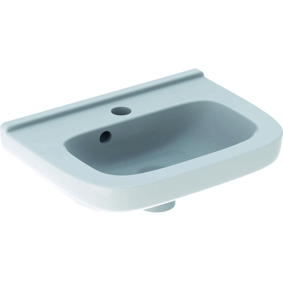 300 Basic fontein 40x25cm met kraangat + overloop wit
