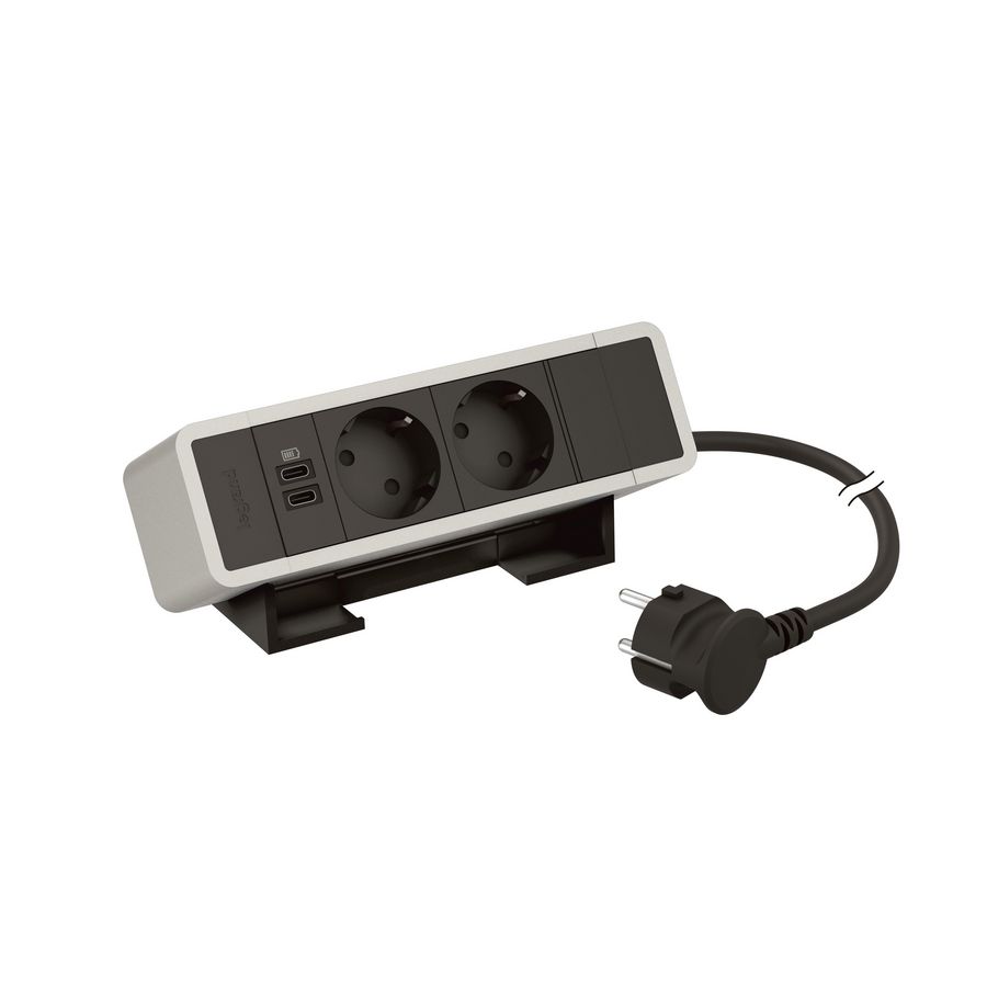 Bureaublok al.zwrt -2contactdoos+1 USB C+C