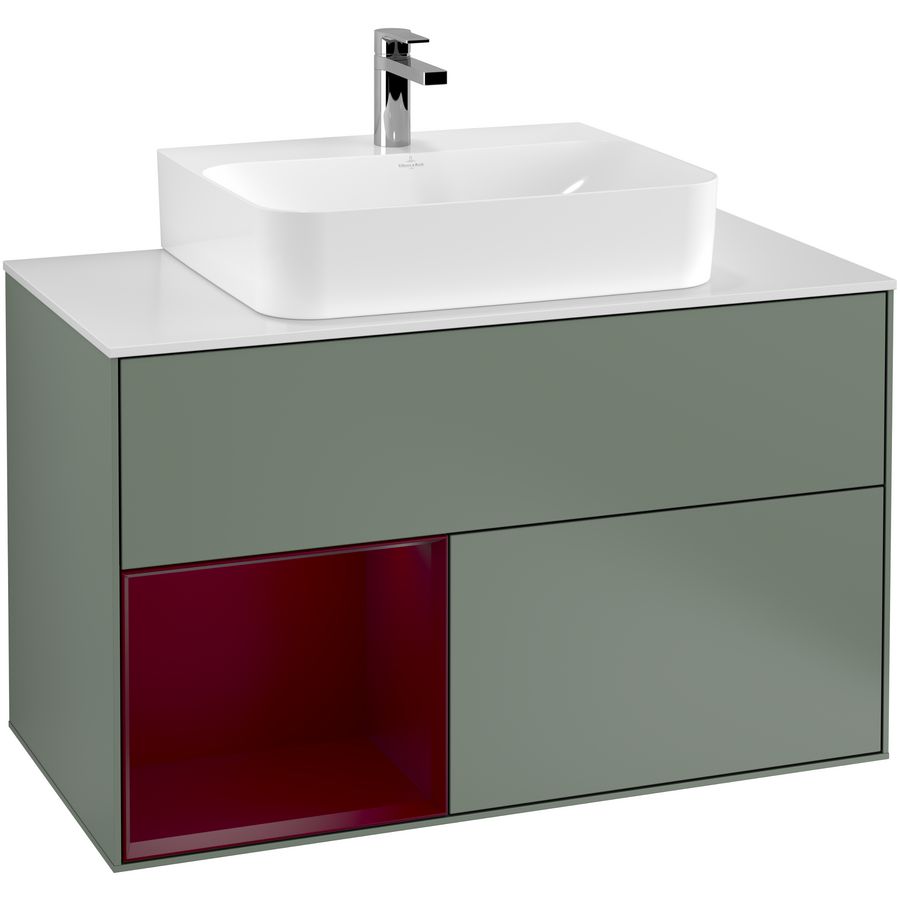 Wastafelonderkast Finion 1000x603x501mm Olive Matt Lacquer F111HBGM