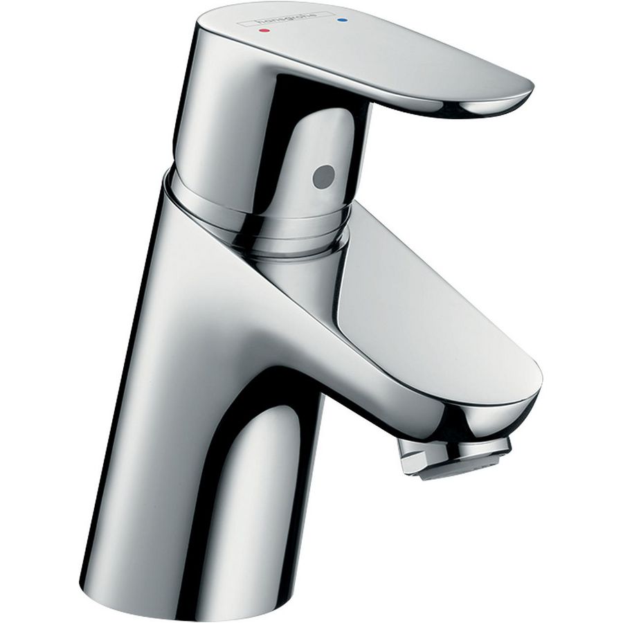 Focus wastafelkraan chroom 1-hendel vaste uitloop 101mm met ketting