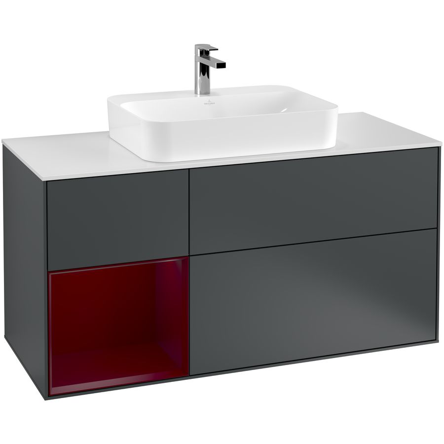 Wastafelonderkast Finion 1200x603x501mm Mid.Blue Matt Lacquer G411HBHG