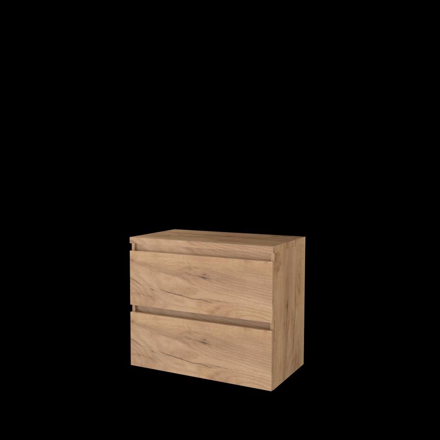 Set START-46 onderkast whisky oak 80cm greeploos 2x la tbv opbouwkom excl. afdekplaat (S46GL80TWO)