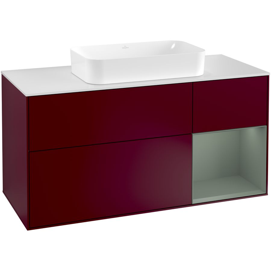 Wastafelonderkast Finion 1200x603x501mm Peony Matt Lacquer G301GMHB