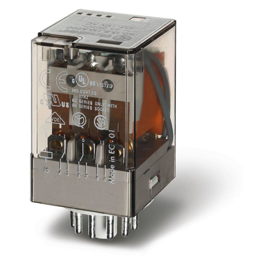 Schakelrelais 3 wisselcontacten 6A 24V AC 60.13.8.024.5240