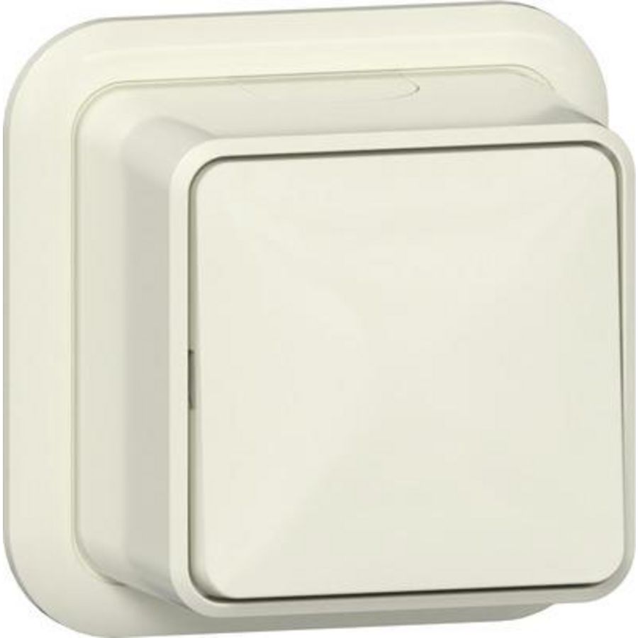 Wipschakelaar kruis + K/P Opbouw creme wit