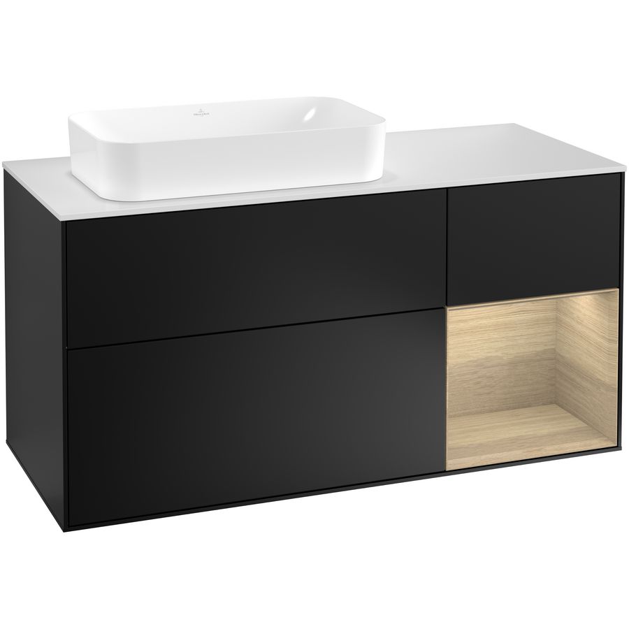 Wastafelonderkast Finion 1200x603x501mm Black Matt Lacquer G281PCPD