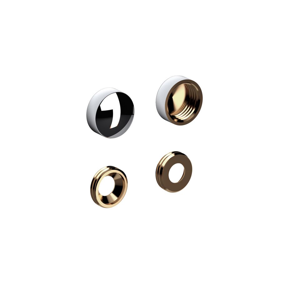 Set van 2 Fold schroef afdekkapjes, chroom