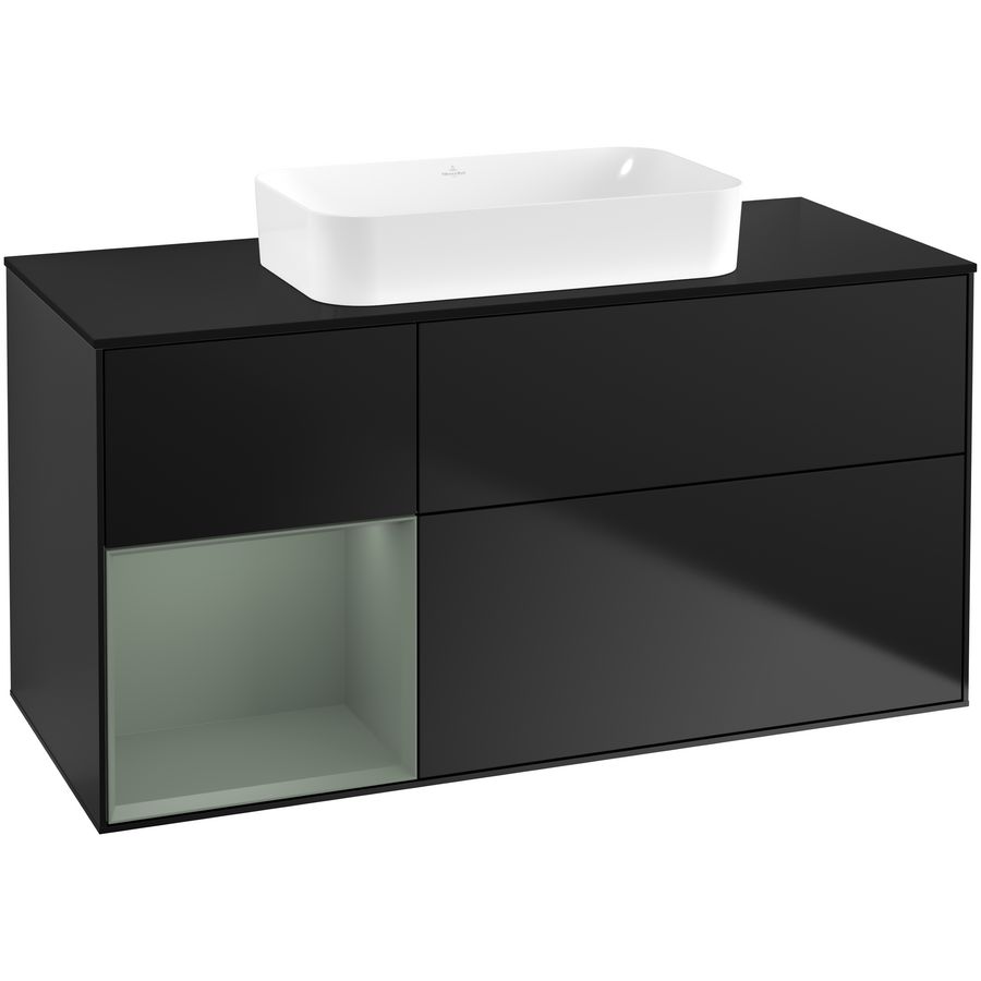 Wastafelonderkast Finion 1200x603x501mm Black Matt Lacquer F702GMPD