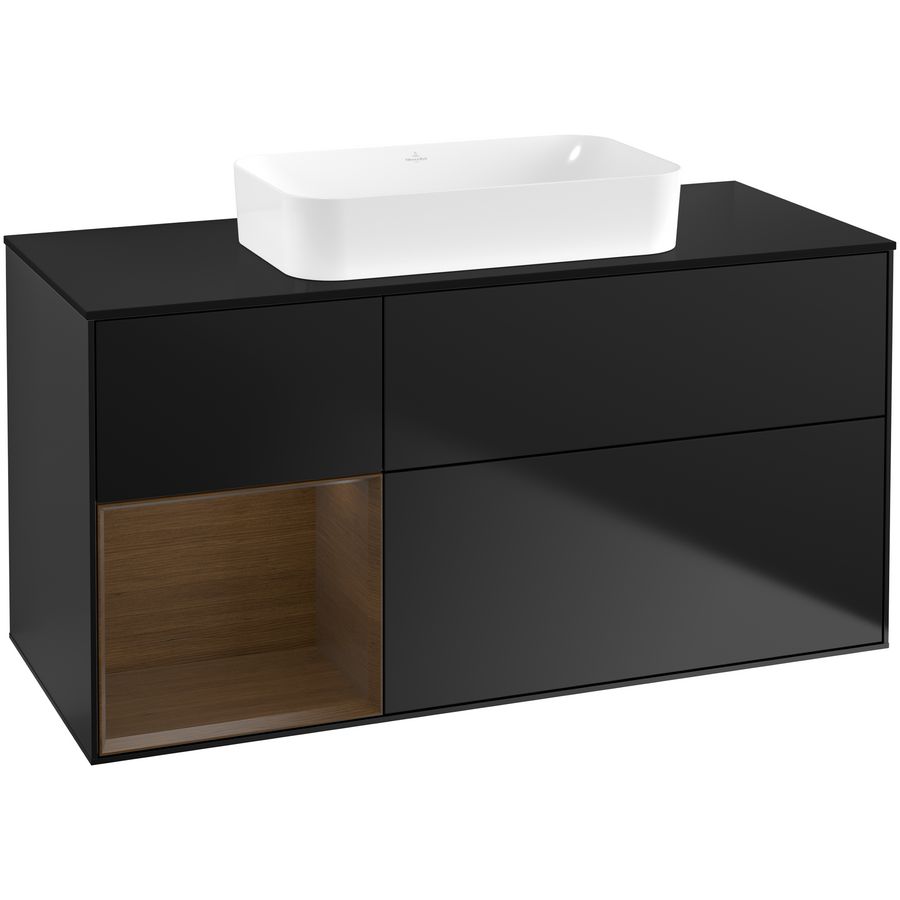 Wastafelonderkast Finion 1200x603x501mm Black Matt Lacquer F702GNPD