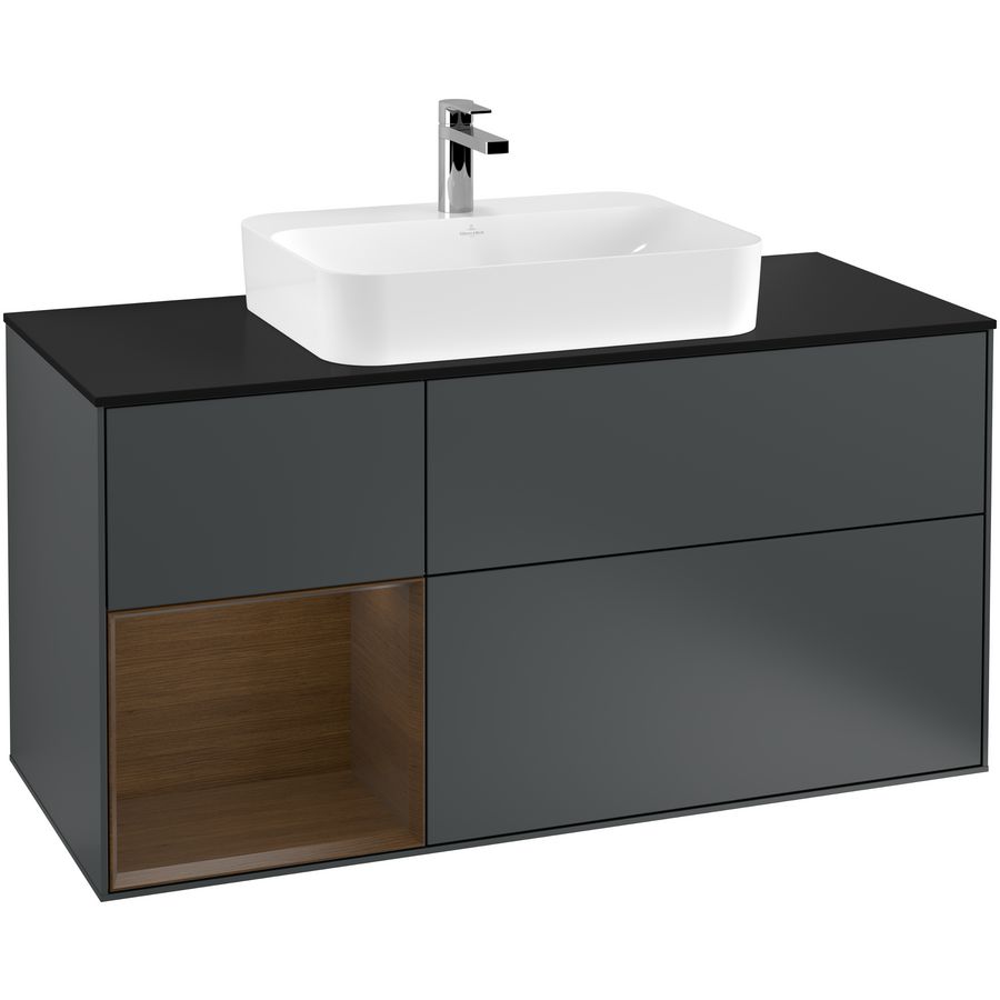Wastafelonderkast Finion 1200x603x501mm Mid.Blue Matt Lacquer G412GNHG