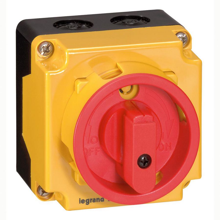 Werkschakelaar rood/geel 12A IK08