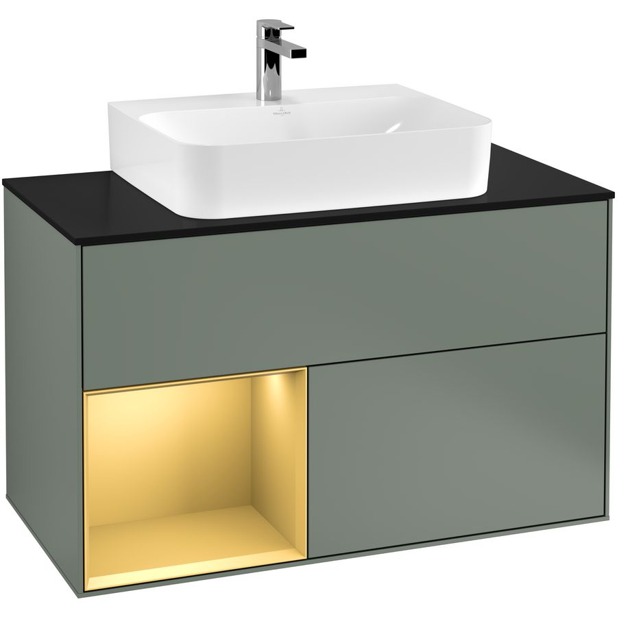 Wastafelonderkast Finion 1000x603x501mm Olive Matt Lacquer F112HFGM
