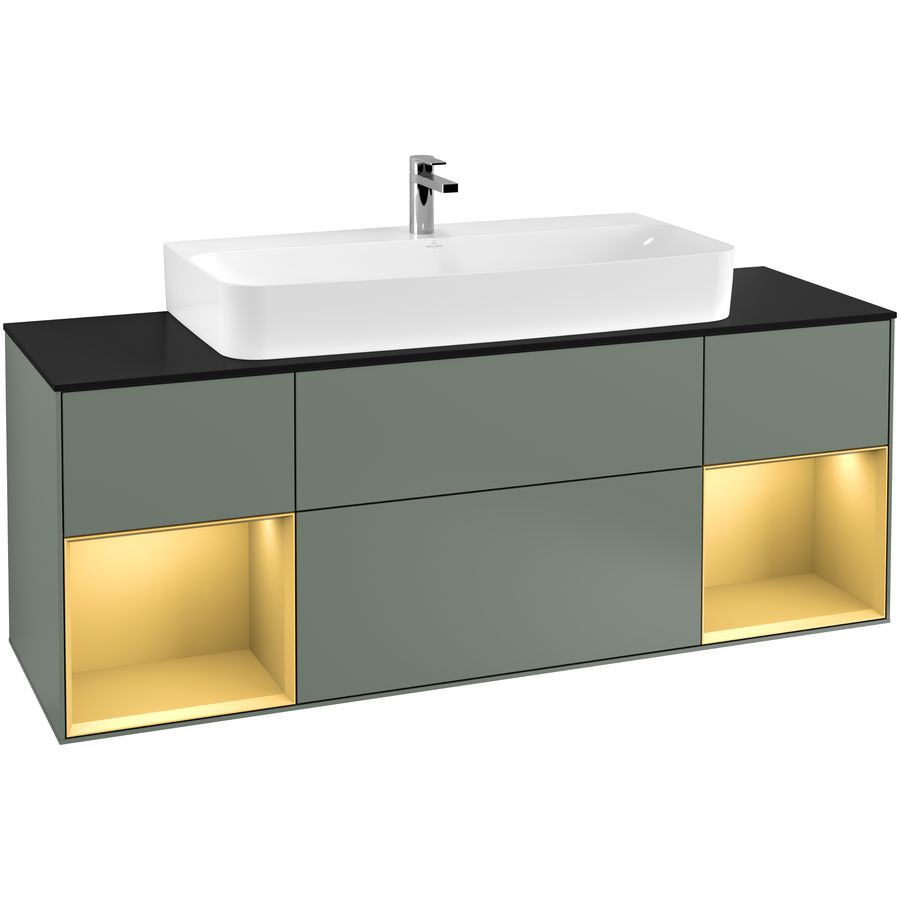 Wastafelonderkast Finion 1600x603x501mm Olive Matt Lacquer G212HFGM