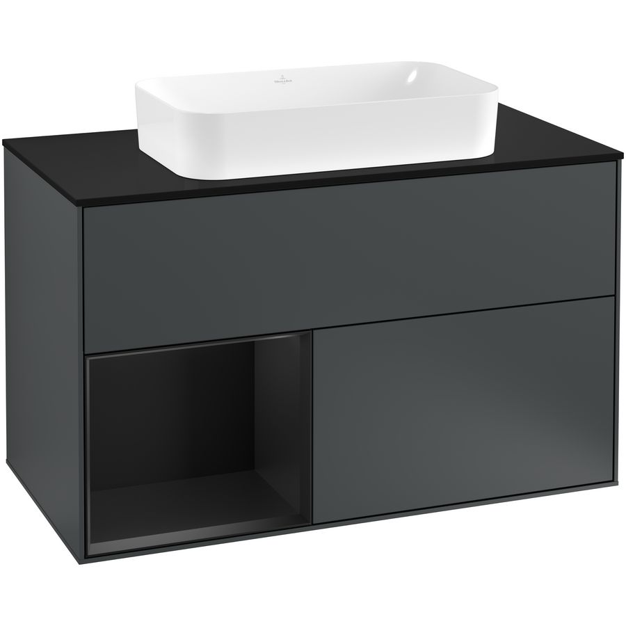 Wastafelonderkast Finion 1000x603x501mm Mid.Blue Matt Lacquer G242PDHG
