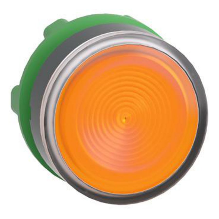 Kop drukknop Verlicht Verzonken 22mm LED Oranj VVE=5