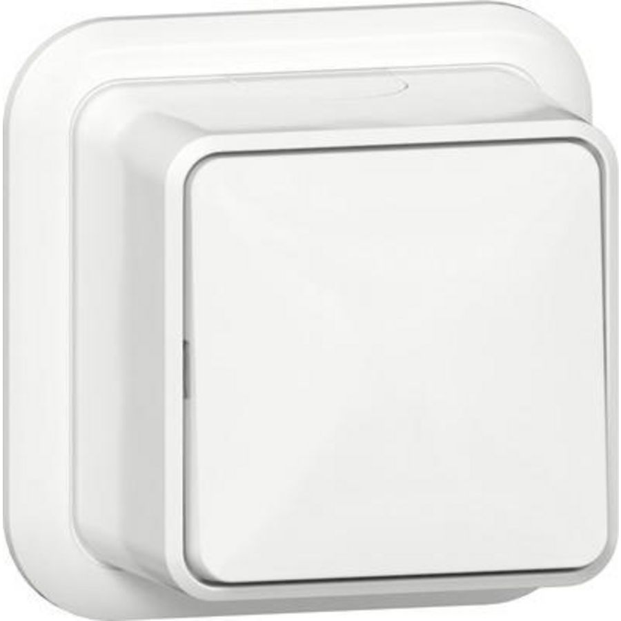Wipschakelaar uit-wis + K/P Opbouw zuiver wit