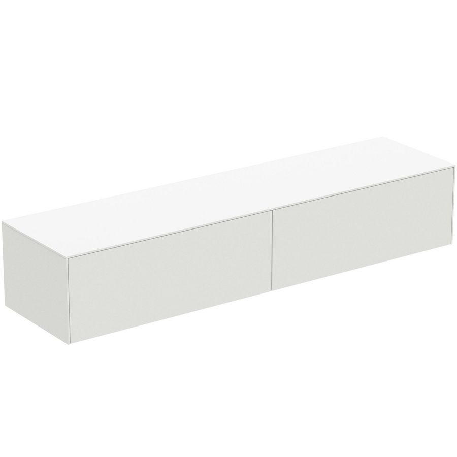 Conca wastafelmeubel 200x50x37cm 2 laden afdekblad zonder uitsnijding matt white