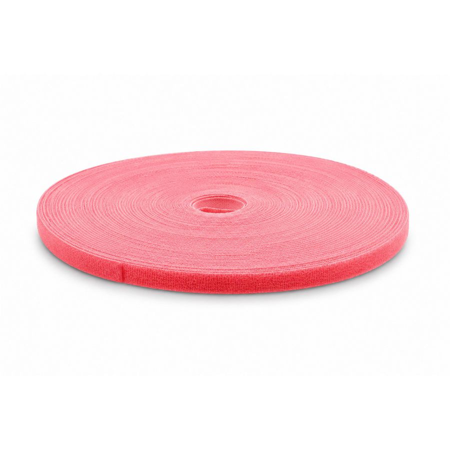 Rol a 25m. Tweezijdig klittenband 10mm rood rol
