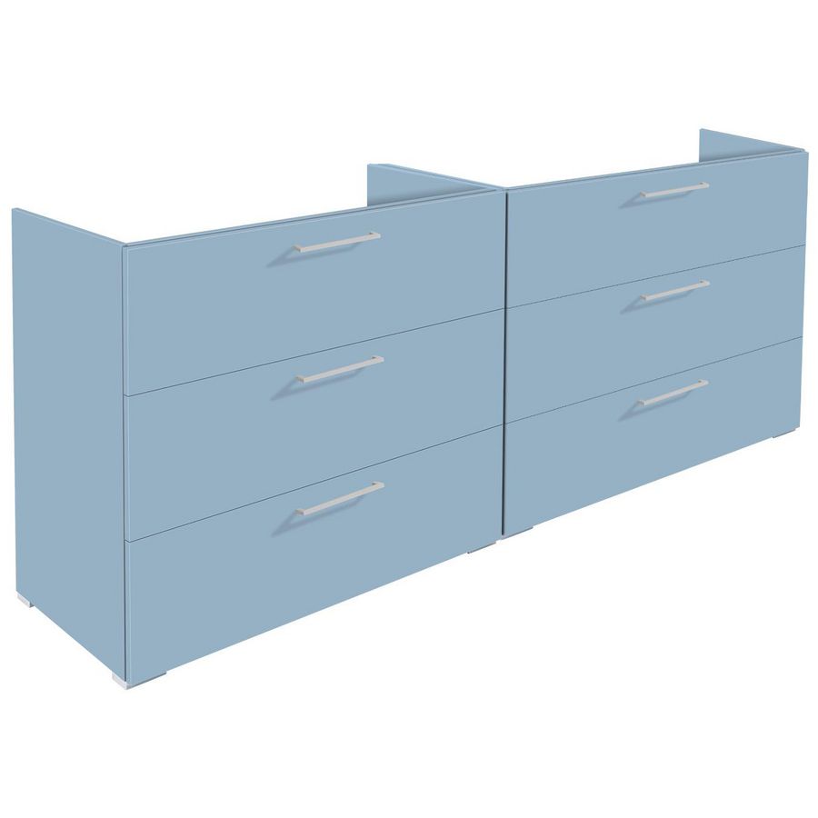 Onderkast (120x45cm) met 6 lades met handgreep - 10 - Walnut