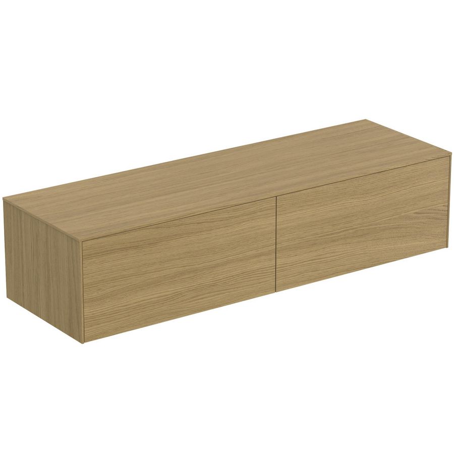 Conca wastafelmeubel 160x50x37cm 2 laden afdekblad zonder uitsnijding light oak