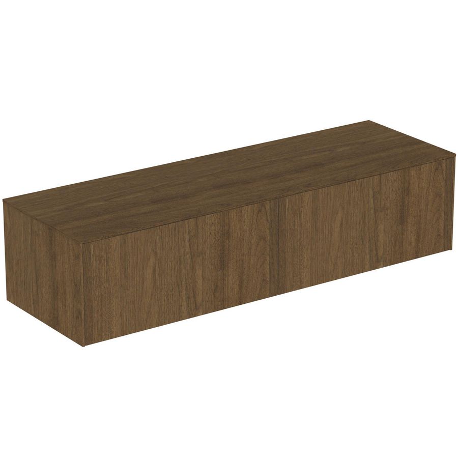 Conca wastafelmeubel 160x50x37cm 2 laden afdekblad zonder uitsnijding dark walnut
