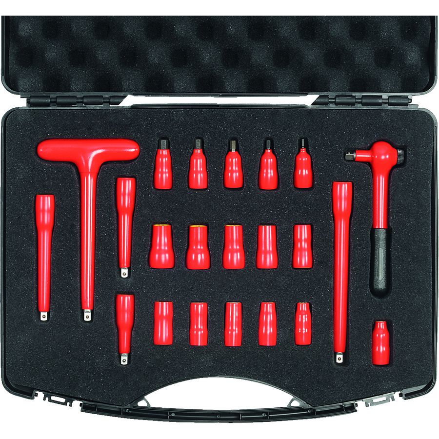 Doppenset in koffer 22-delig 1/4" aandrijving 1000V VDE