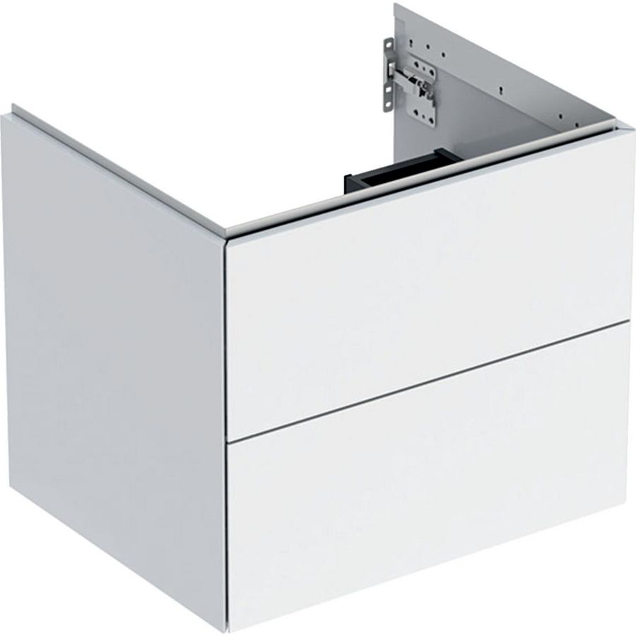 Wastafelonderkast 2x la 60cm wit hoogglans ONE