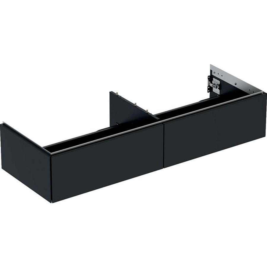 Wastafelonderkast 2x la 135cm zwart mat ONE