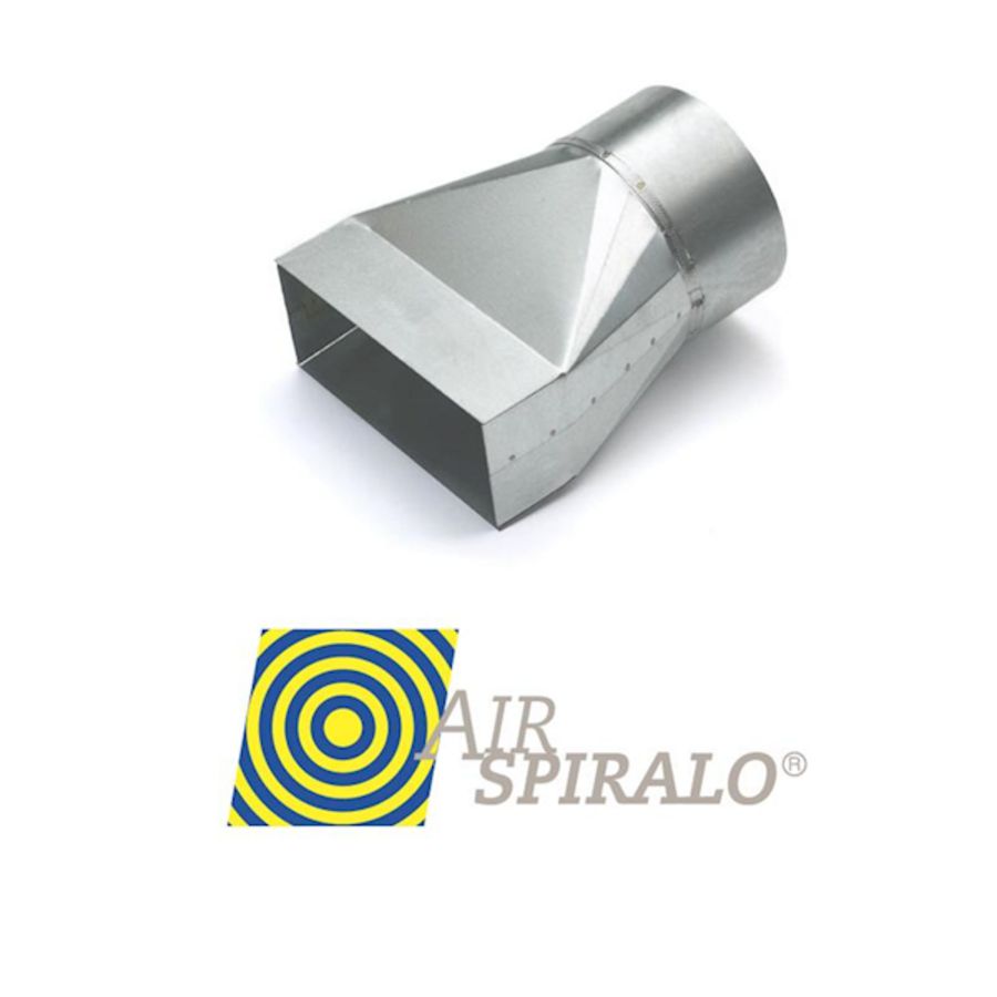 Verloopstuk RKVH rechthoek 170X80mm naar rond 125mm Air Spiralo | Rensa