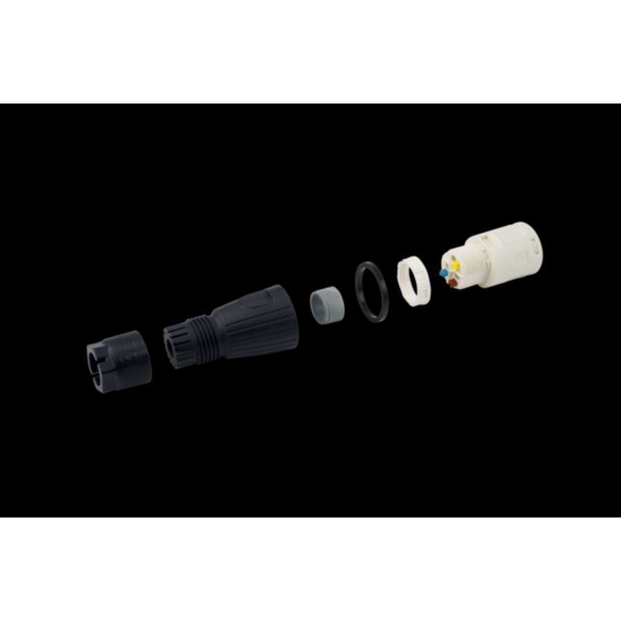 Connector 2-polig met trekontlasting IP66 zwart (LCS 75/ 45691 PRO)