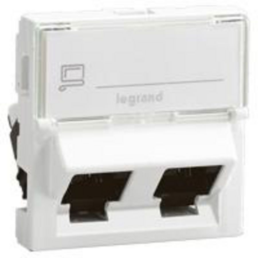 Connector 2xRJ45 FTP LCS6 2 modulen hoek Mosaic