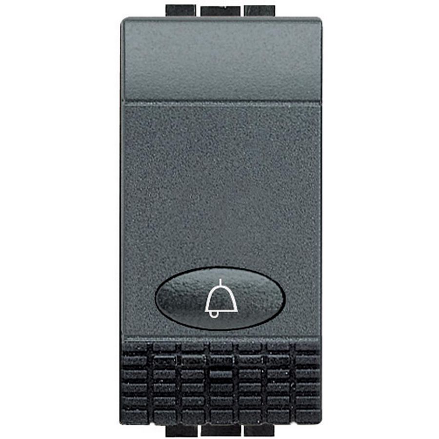 Pulsdrukker bel symbool 1 module antraciet Livinglight