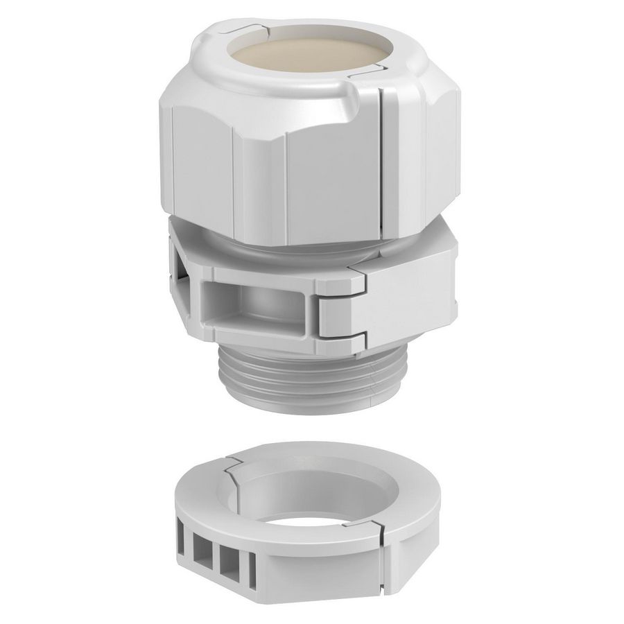 Deelbare Wartel met dichtring gesloten M25 lichtgrijs VVE=5