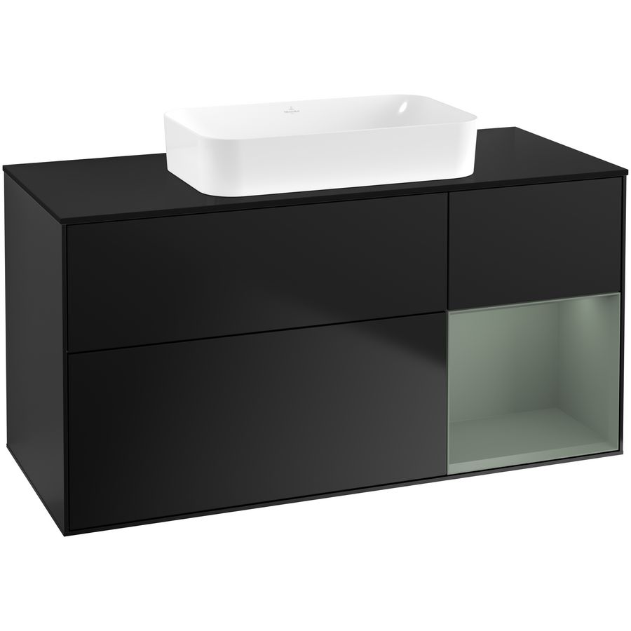 Wastafelonderkast Finion 1200x603x501mm Black Matt Lacquer F712GMPD
