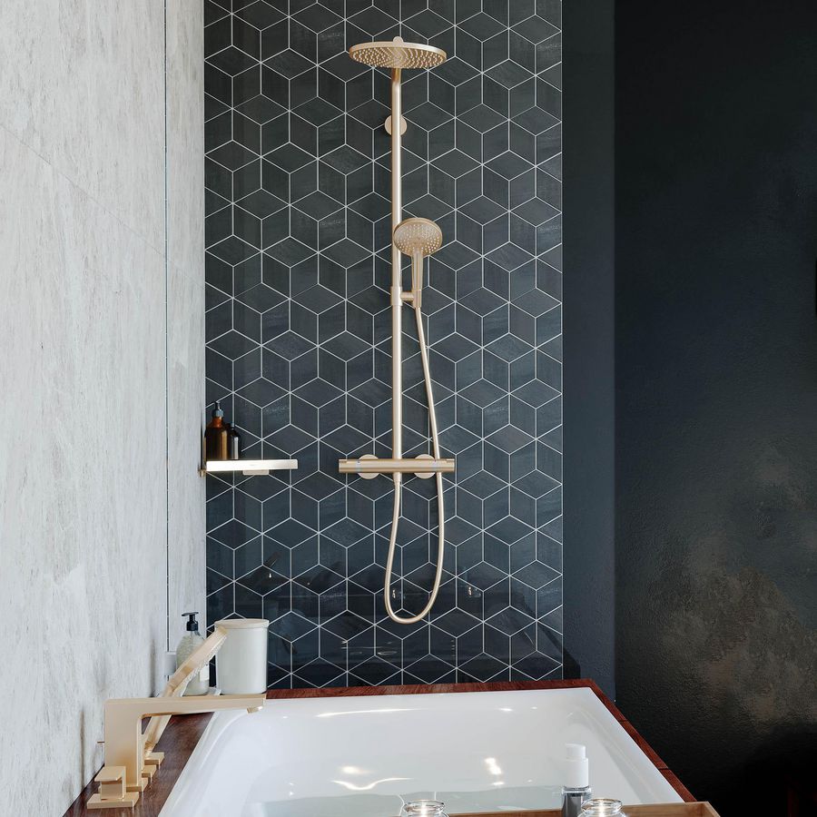 Showerpipe Raindance S 240 1 straalsoort PowderRain thermostaat Brushed Bronze