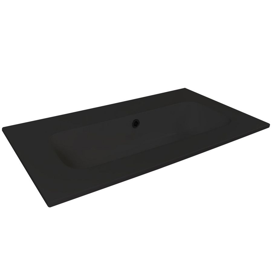 Wastafel 16 keramiek zwart 61x40.5cm 1 waskom zonder kraangat (los besteld)