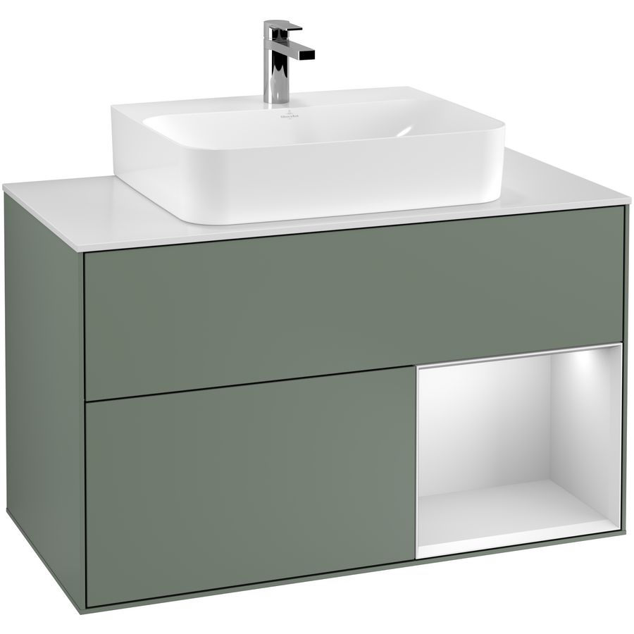 Wastafelonderkast Finion 1000x603x501mm Olive Matt Lacquer F121MTGM