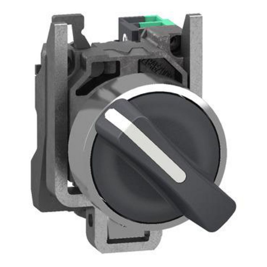 Keuzeschakelaar Harmony XB4 metaal zwart 22mm 2 standen veer