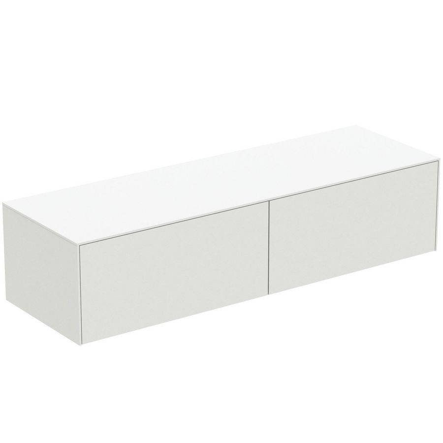 Conca wastafelmeubel 160x50x37cm 2 laden afdekblad zonder uitsnijding matt white