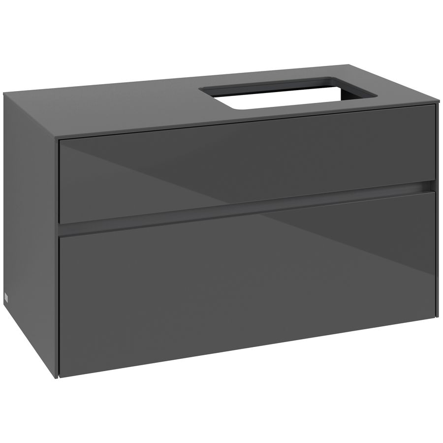 Wastafelonderkast Collaro 1000x548x500mm Glossy Grey C11100FP